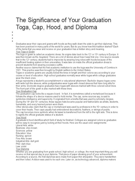 The Significance of Your Graduation Toga .